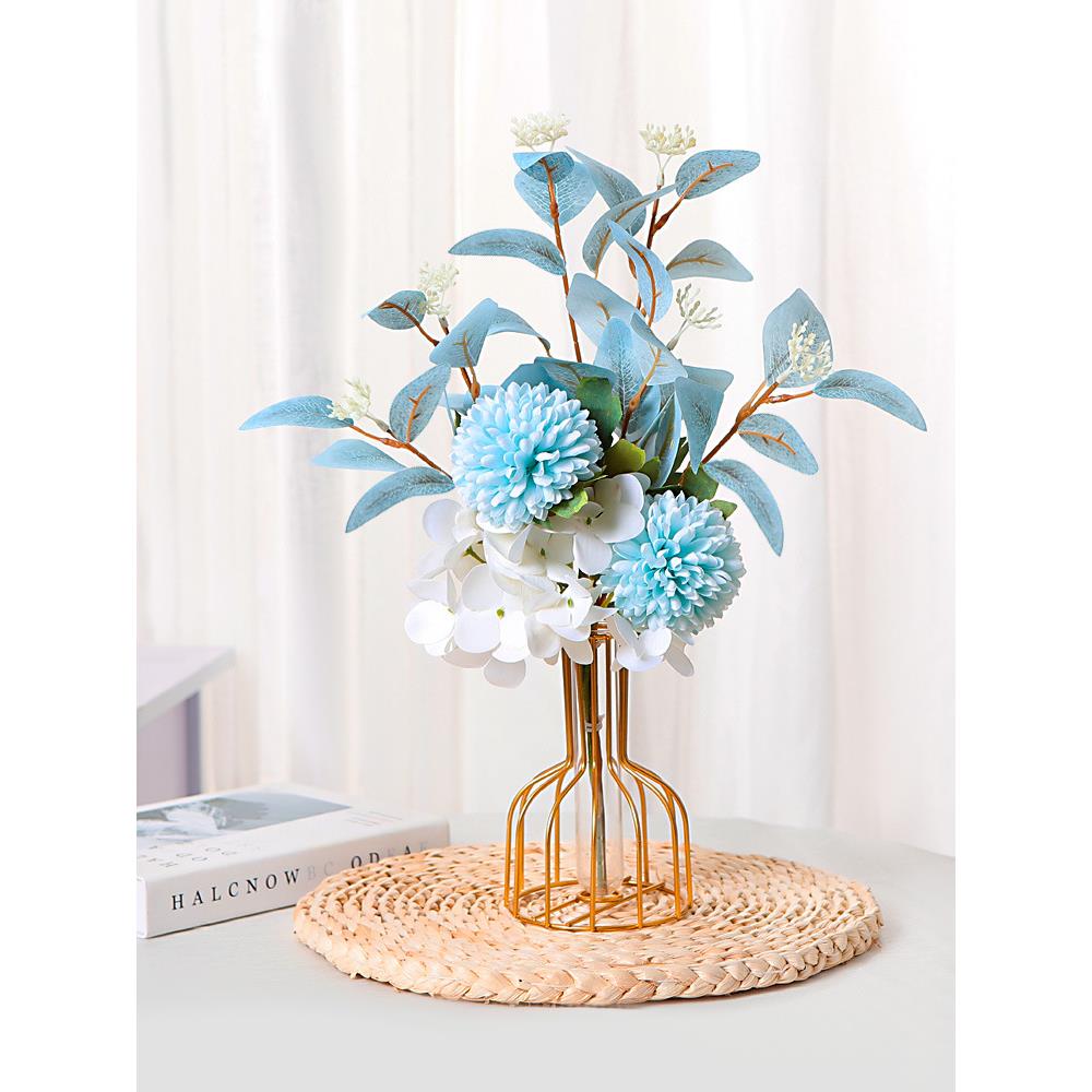 ins风仿真花假花摆设蓝色花束花瓶干花插花餐桌面装饰品摆件
