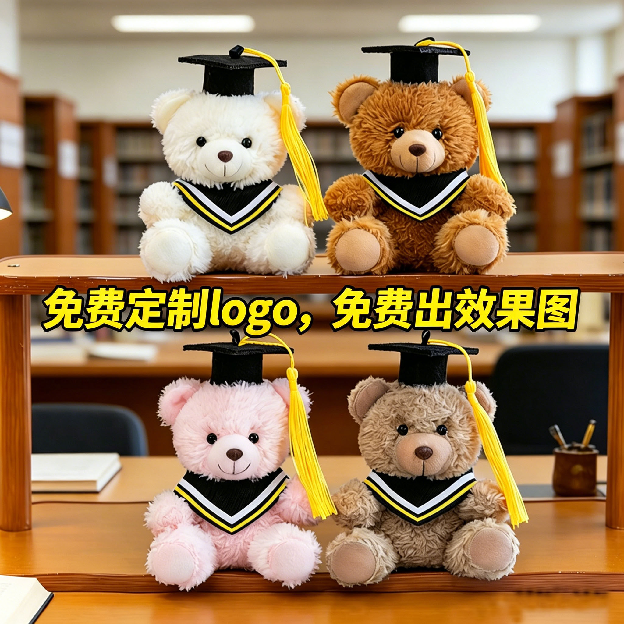 元思琪毕业季礼物博士熊玩偶批发图片