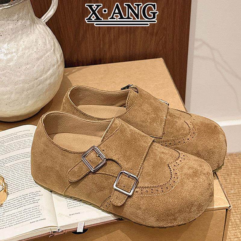 真皮内增高勃肯鞋软底不累脚鞋子女2026春季新款一脚蹬单鞋乐福鞋