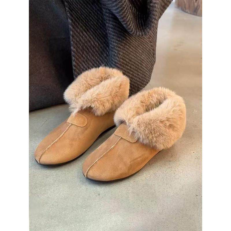 复古全包毛毛勃肯鞋女2026年新款加绒保暖休闲简约一脚蹬豆豆棉鞋,女鞋,浅口单鞋,淘宝优惠券,粉丝福利购,淘宝优惠卷