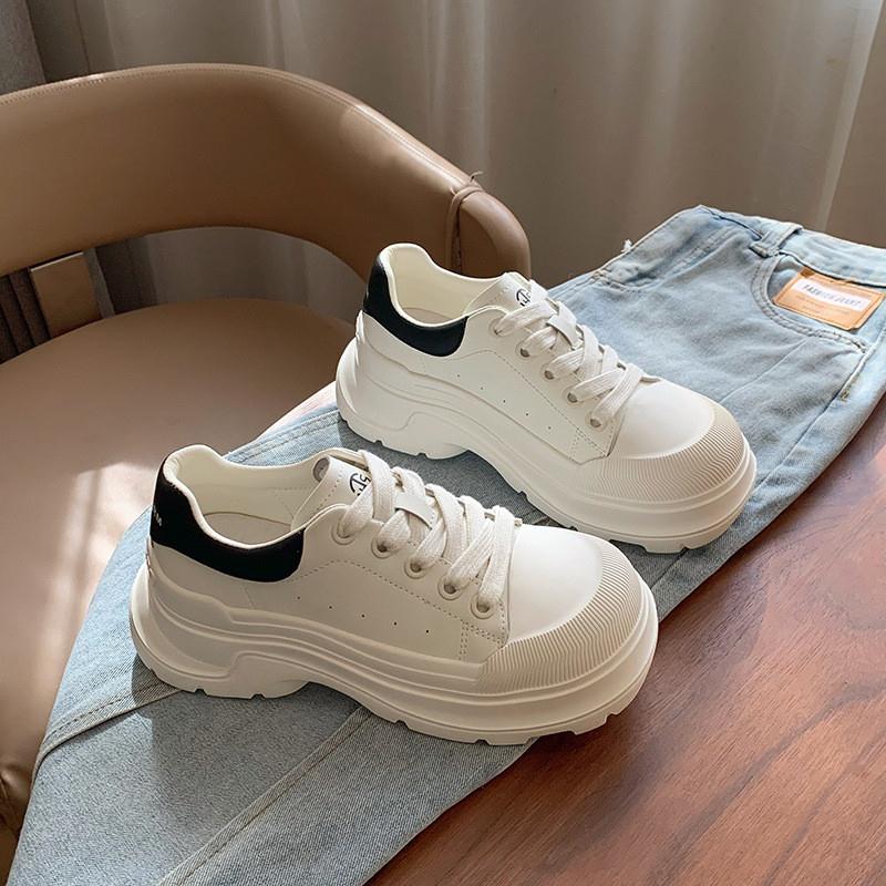 谷韵厚底小白鞋女2025新款秋冬女鞋子百搭松糕板鞋韩版运动休闲鞋