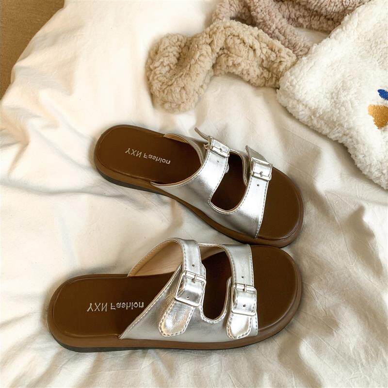 勃肯拖鞋女夏季外穿2026新款高级感时尚百搭平底沙滩凉鞋海边凉拖