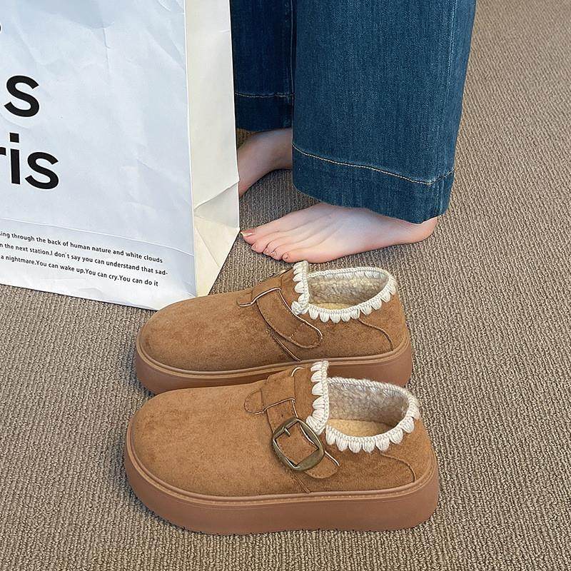 厚底加绒勃肯鞋女2026新款秋冬季豆豆乐福鞋保暖雪地靴低帮棉鞋子,女鞋,勃肯鞋/软木鞋,淘宝优惠券,粉丝福利购,淘宝优惠卷