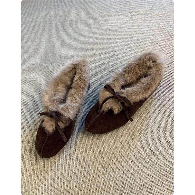 复古内增高加绒保暖单鞋女2026年新款圆头蝴蝶结百搭勃肯毛毛棉鞋,女鞋,勃肯鞋/软木鞋,淘宝优惠券,粉丝福利购,淘宝优惠卷