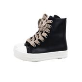 高帮休闲鞋 男女同款 业简约风高街潮流厚底增高穿搭2026新款 白鹿鞋