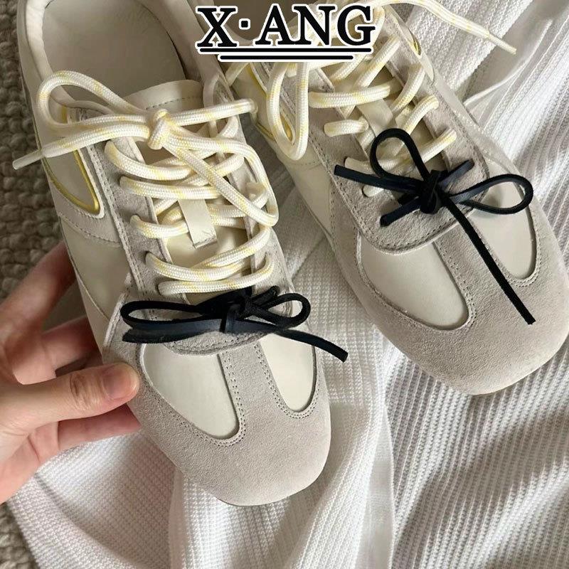 真皮软底双鞋带德训鞋女款阿甘鞋子女2026秋季新款百搭休闲运动鞋