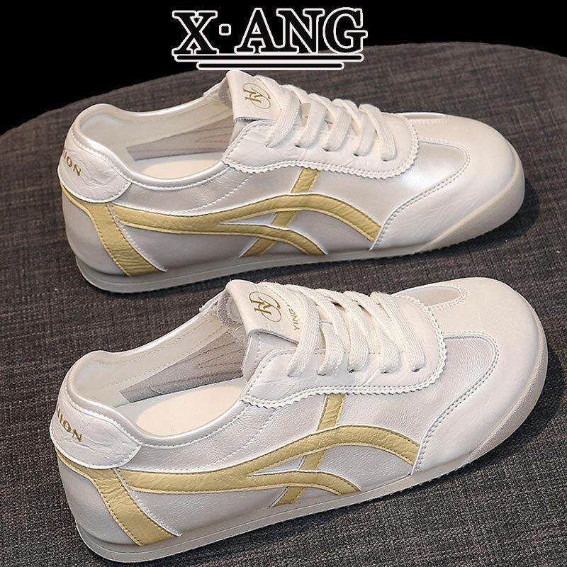 真皮德训鞋夏季薄款透气软底不累脚女鞋平底阿甘鞋休闲运动小白鞋