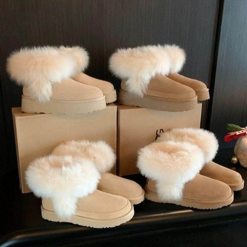 自留款~复古小众厚绒保暖防滑东北雪地靴女厚底磨砂皮毛毛棉靴子,女鞋,时尚雪地靴,淘宝优惠券,粉丝福利购,淘宝优惠卷