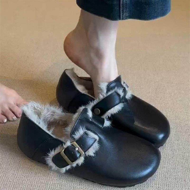 牛皮版~加绒厚底勃肯鞋女2026冬新款复古保暖博肯棉鞋外穿毛毛鞋,女鞋,勃肯鞋/软木鞋,淘宝优惠券,粉丝福利购,淘宝优惠卷