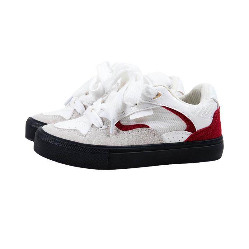 白鹿鞋业日常通勤红苹果配色低帮休闲鞋2026新款轻便舒适女款板鞋,运动鞋new,板鞋,淘宝优惠券,粉丝福利购,淘宝优惠卷