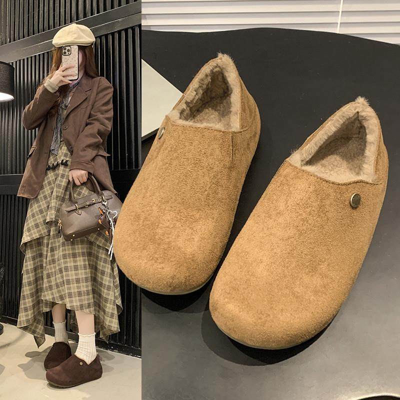 加绒加厚两穿休闲百搭勃肯鞋冬季2026新款软底防滑一脚蹬勃肯棉鞋,女鞋,勃肯鞋/软木鞋,淘宝优惠券,粉丝福利购,淘宝优惠卷