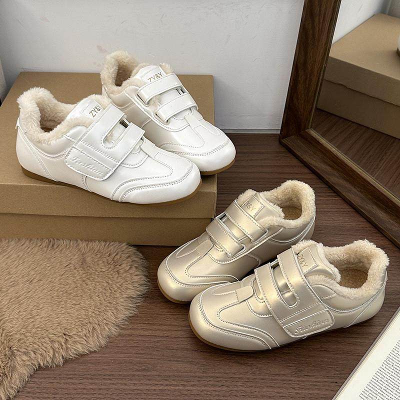 芭蕾风魔术贴内增高平底德训鞋女2026新款加绒保暖舒适百搭阿甘鞋,女鞋,德训鞋,淘宝优惠券,粉丝福利购,淘宝优惠卷