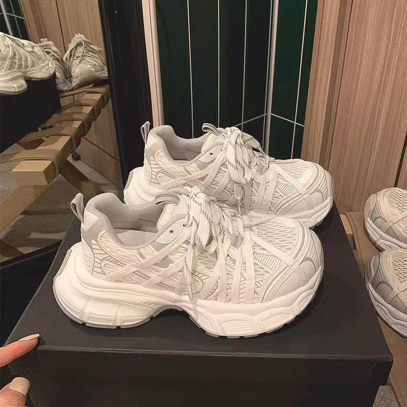 时尚蜘蛛绑带老爹鞋女2026年新款小个子增高显瘦网面透气休闲鞋,女鞋,时尚休闲鞋,淘宝优惠券,粉丝福利购,淘宝优惠卷