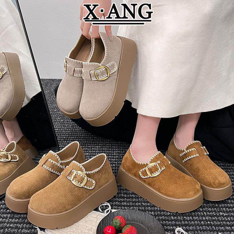 真皮全包勃肯鞋软底不累脚鞋子女2026新款配裙子单鞋一脚蹬乐福鞋