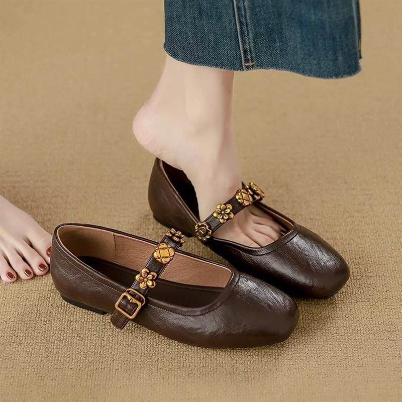 超软皮~复古玛丽珍鞋女2026春秋新款浅口单鞋平底一字扣小皮鞋子,女鞋,玛丽珍鞋,淘宝优惠券,粉丝福利购,淘宝优惠卷