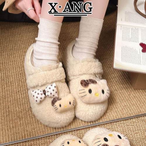 羊呢绒勃肯鞋子女鞋加厚绒保暖棉鞋可爱羊羔毛毛鞋魔术贴玛丽珍鞋