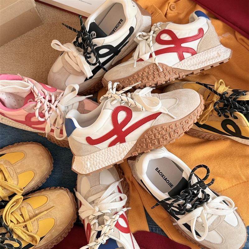 谷韵丨2026春休闲百搭运动厚底时尚内增高7CM韩版阿甘鞋慢跑鞋女