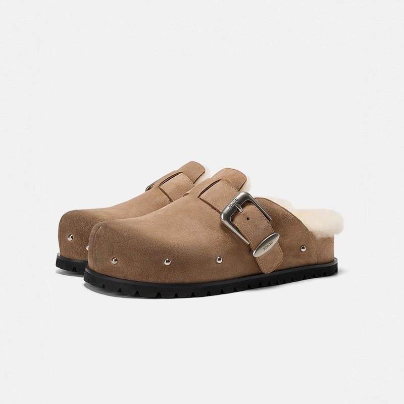 复古毛毛勃肯半拖外穿厚底秋冬季新款羊毛绒里棉鞋加绒包头拖鞋女,女鞋,毛毛鞋,淘宝优惠券,粉丝福利购,淘宝优惠卷