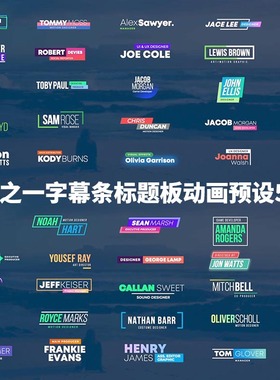 FCPX插件Thirds Titles三分之一字幕条标题板动画预设50个