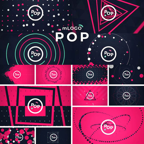 FCPX插件mLogo POP创意图形动画扁平化LOGO演绎预设30个