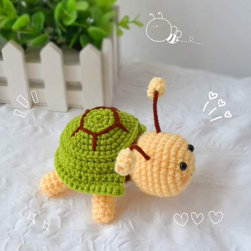 龟蜜手工diy编织毛线钩针材料包小蜜蜂乌龟钥匙扣挂件礼物送闺蜜