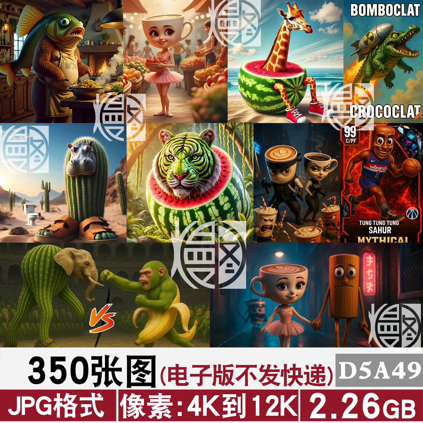 tungtungtungsahur美国外国AI山海经沙雕高清JPG图片素材电子版