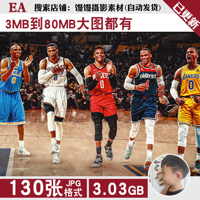 威斯布鲁克NBA球星超高清壁纸海报装饰画芯蓝球馆电脑图片jpg素材使用感如何?