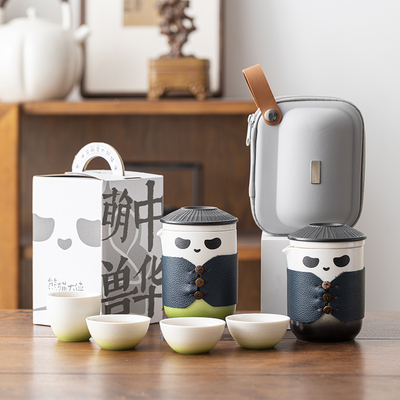 熊猫快客杯一壶四杯收纳包定制