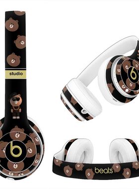 适用魔音录音师beats Studio2beats studio3无线耳机卡通贴纸定制