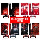 贴膜PS5 PS5 SLIM数字版 贴纸PS5 SLIM蜘蛛侠贴纸可diy SLIM光驱版