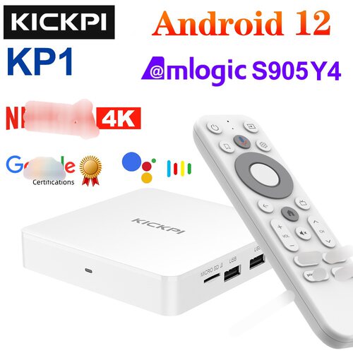 KICKPI KP1 TV Box Android TV 14 S905Y4 高清杜比认证播放器