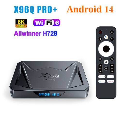 新款X96QPRO+全志AllwinnerH728安卓14 android 14千兆网络播放器