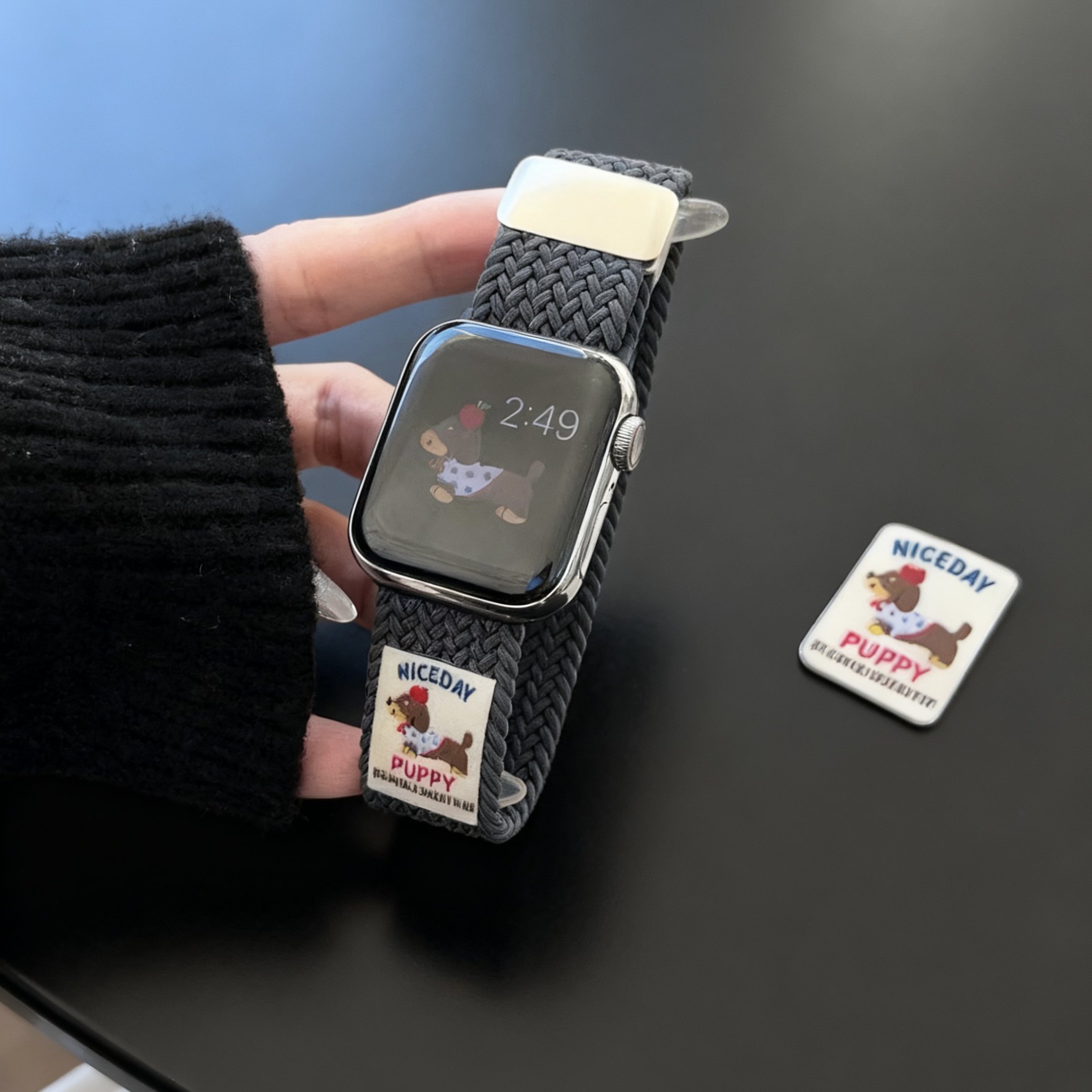 适用苹果42-49MM通用硅胶表带运动华强北儿童电话手表带