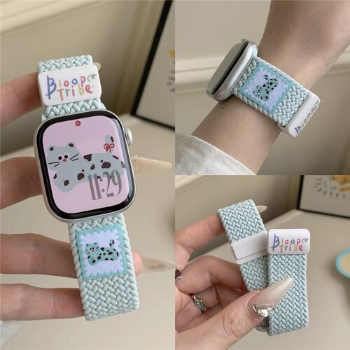 适用苹果42-49MM通用硅胶表带运动华强北儿童电话手表带