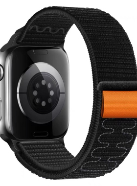 适用华强北S10手表applewatch9表带HK10pro回环ultra尼龙se魔术贴
