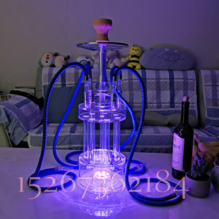 新款阿拉伯水烟加特林造型 shisha酒吧KTV全套大烟雾带灯四管包邮