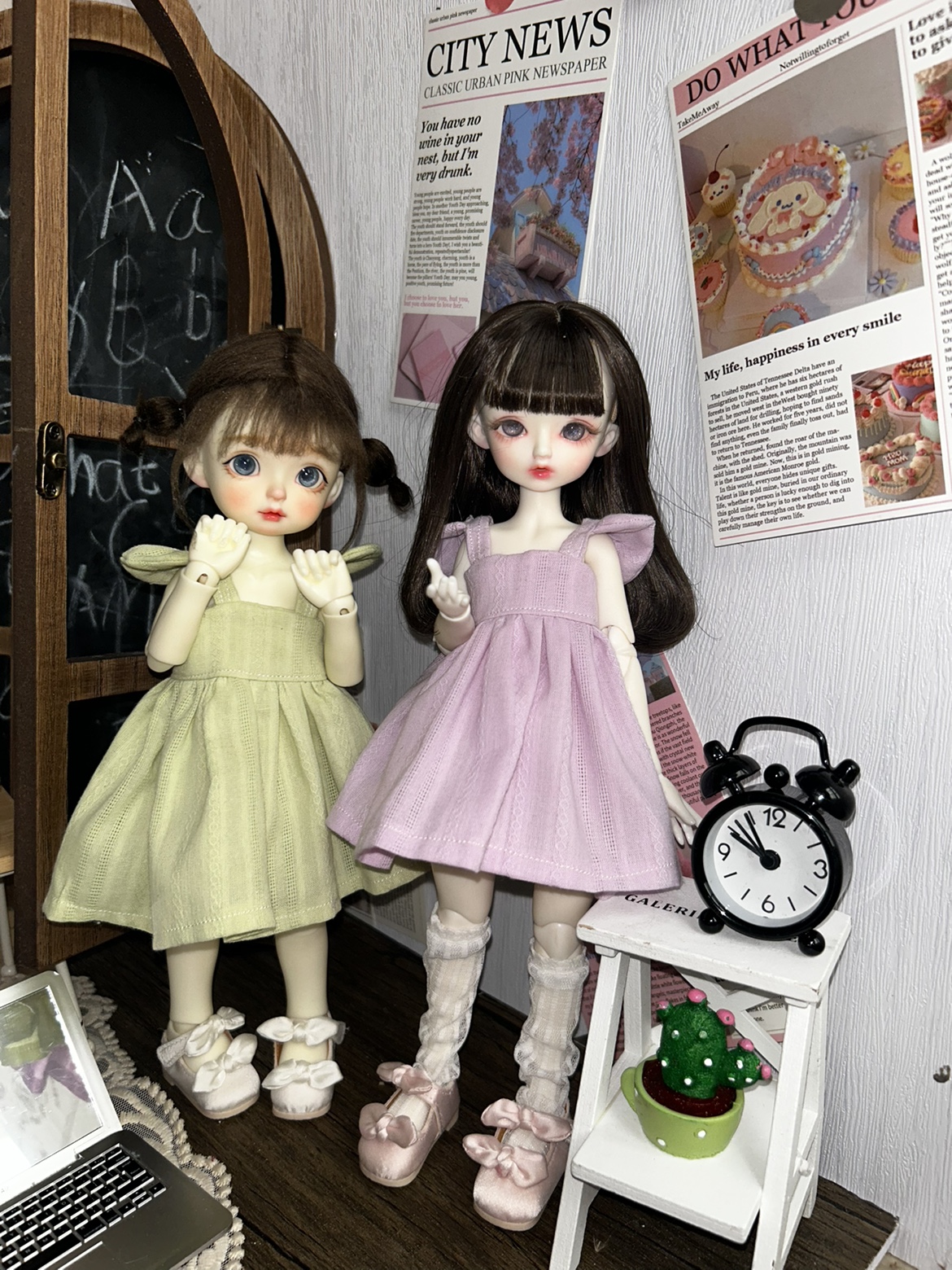 夏季新品bjd6分木耳吊带连衣裙纯色裙子30cm娃娃衣服公主换装