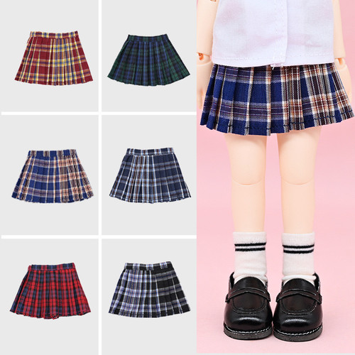 bjd 六分百褶裙普6短裙现货包邮20xm胖体娃娃衣服百搭休闲