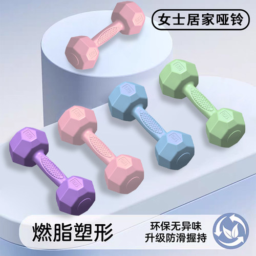 哑铃女士健身器材家用力量训练2kg/3kg儿童青少年小哑铃实心一对