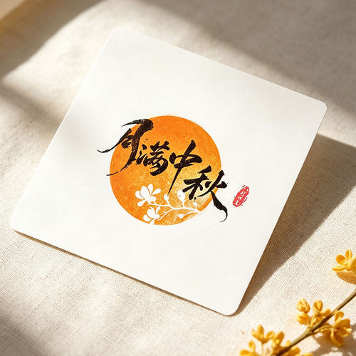 中秋印章中秋送礼月亮印章景区地名打卡祝福月满中秋礼品手账印章