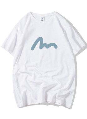 Luxurious潮牌夏季纯棉短袖简约印花宽松大码半袖t恤休闲男装上衣