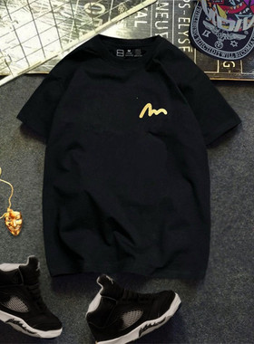 Luxurious余文乐潮牌同款夏季短袖t恤男宽松半袖潮流印花体恤衣服