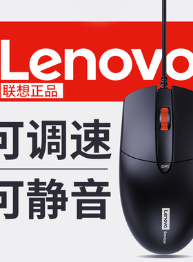 Lenovo联想有线鼠标静音办公电竞游戏台式笔记本电脑通用家用