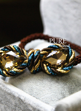 满58包邮】韩国PURE FRIEND正品 水滴对 优雅款 发饰发圈皮筋头饰