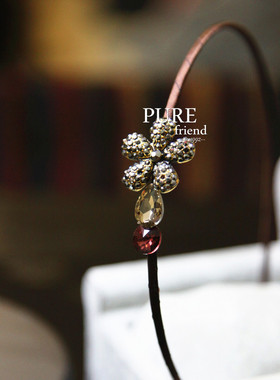 满58包邮】进口韩国pure friend正品 复古钻花发箍 低调奢华头箍