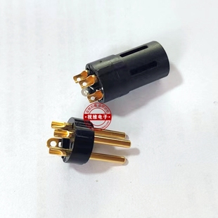 瑞式铜针镀金芯3芯卡龙头调音台插平衡公母卡农头三芯卡龙头配件