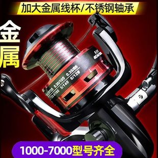 轮矶车轮钓鱼 渔轮渔纺线轮钓轮海路亚轮金属车轮轮海竿 6000纺