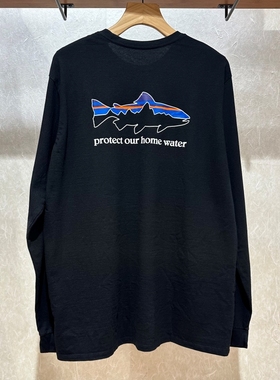 不退换PATAGONIA韩代秋 男T恤LS Home Water Trout 37574Q7 5I30