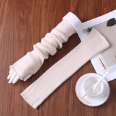 秋冬100%纯羊毛护胳膊女护手臂套针织长款 子护腕护肘 半指手套假袖