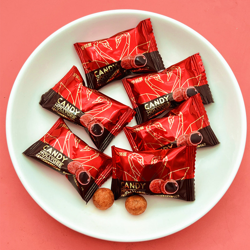 好邻居草莓牛乳珍珠奶茶糖巧克力豆夹心软糖黑糖喜糖散装糖果零食